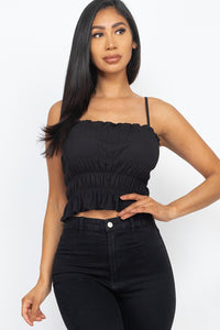 Shirred Body  Crop Top