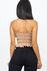 Shirred Body  Crop Top