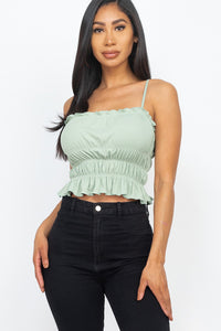 Shirred Body Crop Top